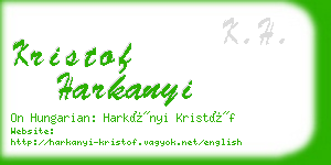 kristof harkanyi business card